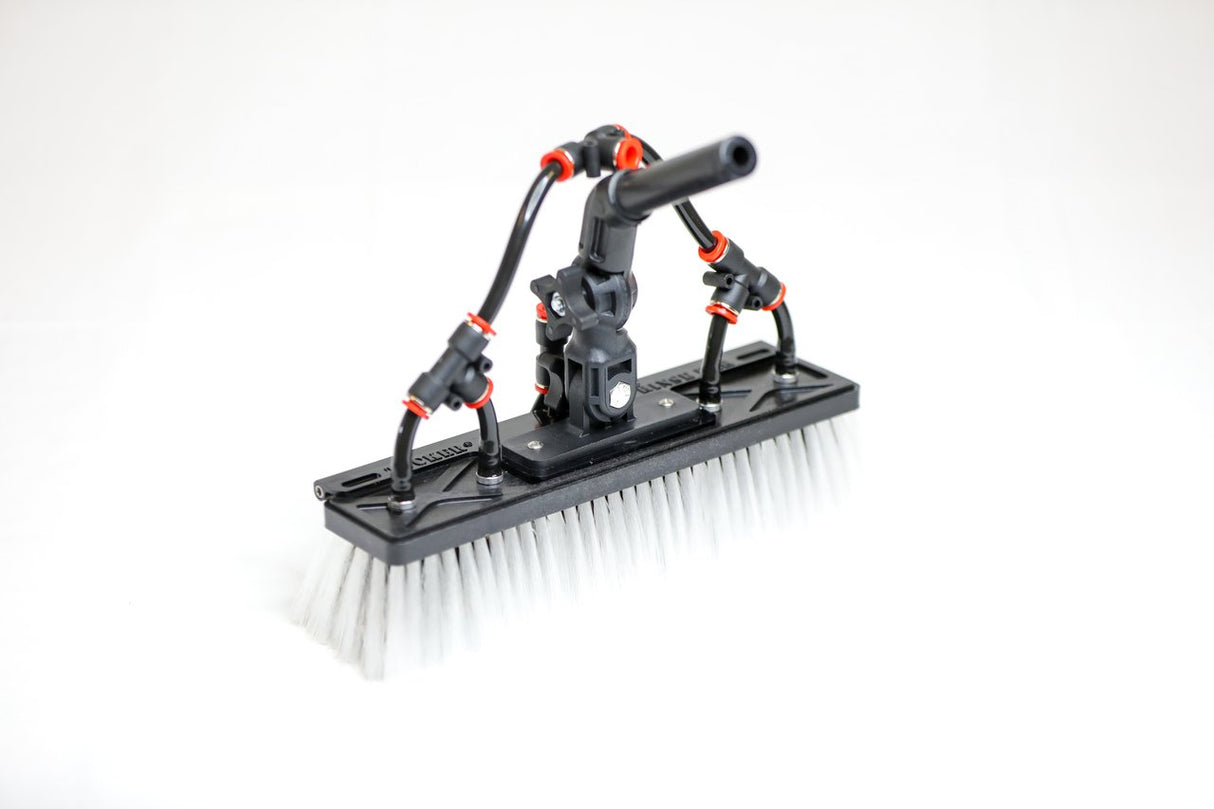 Water Fed Brush │ Alpha Boar and Nylon Bristle Hybrid - 4 Pencil Jets, Rinse Bar, and Swivel Neck - Tucker® USA#