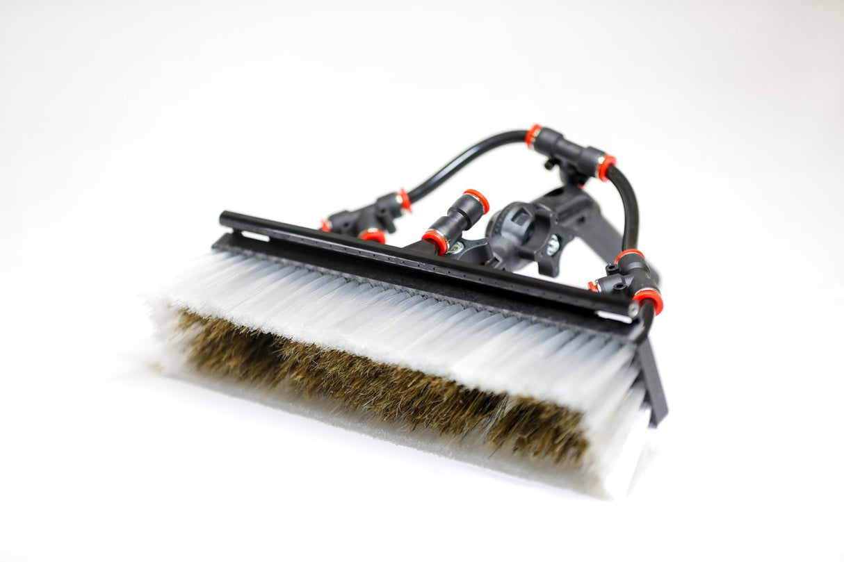 Water Fed Brush │ Alpha Boar and Nylon Bristle Hybrid - 4 Pencil Jets, Rinse Bar, and Swivel Neck - Tucker® USA#