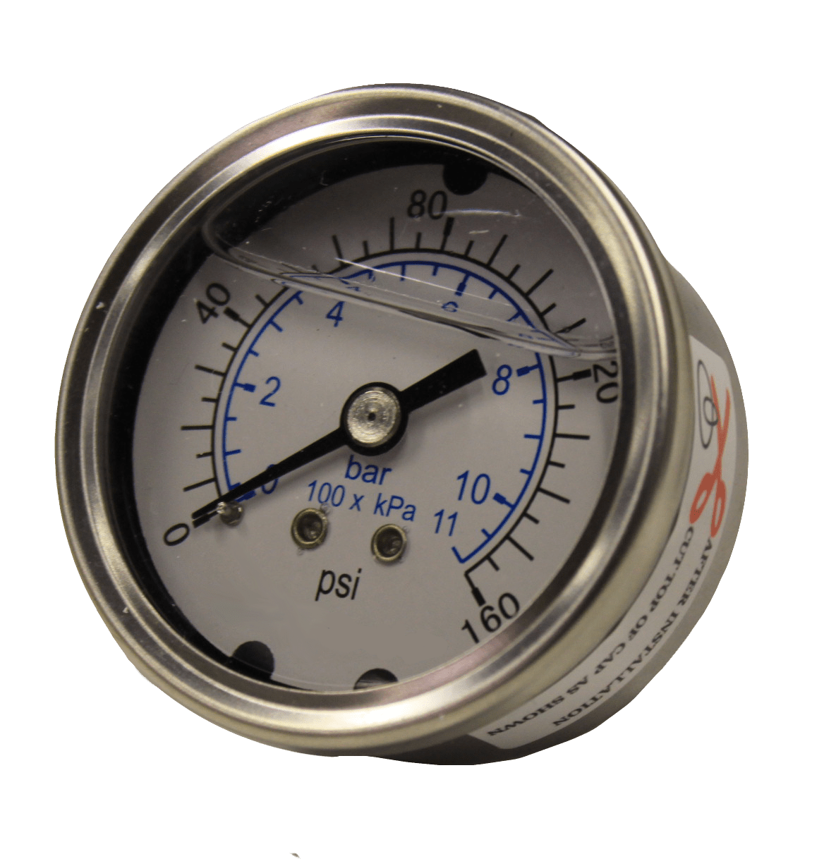 0 - 160 psi Pressure Gauge ..Liquid Filled - Tucker® USA