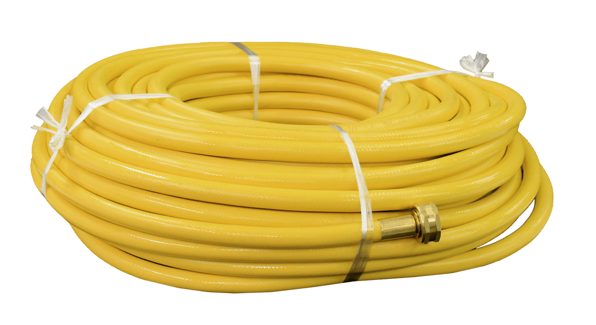 150 foot Yellow 3/8 Hose with Garden Hose Fittings - Tucker® USA